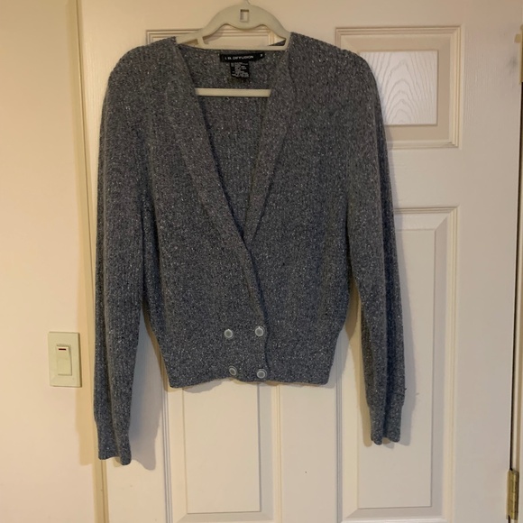 I.B. Diffusion Gray Cardigan Sweater sz M - Picture 1 of 5